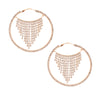 Gold Fringe Rhinestone Hoops