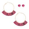 Pink Snake Skin Hoop Set