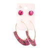 Pink Snake Skin Hoop Set