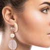 Gold Hoops with Gray Drop Detail