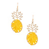 Yellow Raffia Pineapple Earrings