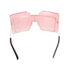 Pink Geometric Shield Sunglasses