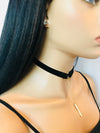 Black velvet choker w/ gold hardware