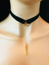 Black velvet choker w/ gold hardware