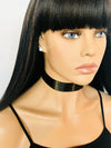 Black ribbon choker with gold fade design