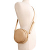 Gold Ribbed Circle Crossbody Wristlet