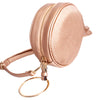 Rose Gold Ribbed Circle Crossbody Wristlet