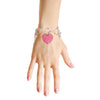 Silver Pink Heart Toggle Bracelet