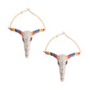 Rainbow Rhinestone Steer Hoops