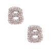 B Rhinestone Silver Studs