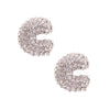 C Rhinestone Silver Studs