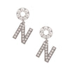 White Dangling N Designer Earrings