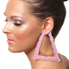 Pink Trapezoid Bamboo Hoops