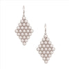 White Pearl Stud Diamond Earrings