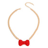 Red Bow Pendant Necklace