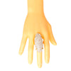 Gold Rhinestone Elongated Ring