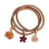 Mixed Metal 3 Pcs Rose Bracelets