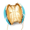 Turquoise Bling Football Clutch