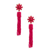 Fuchsia Flower Seed Bead Earrings