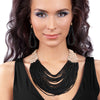 Black Seed Bead Layered Necklace