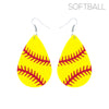 Softball Vegan Leather Earrings